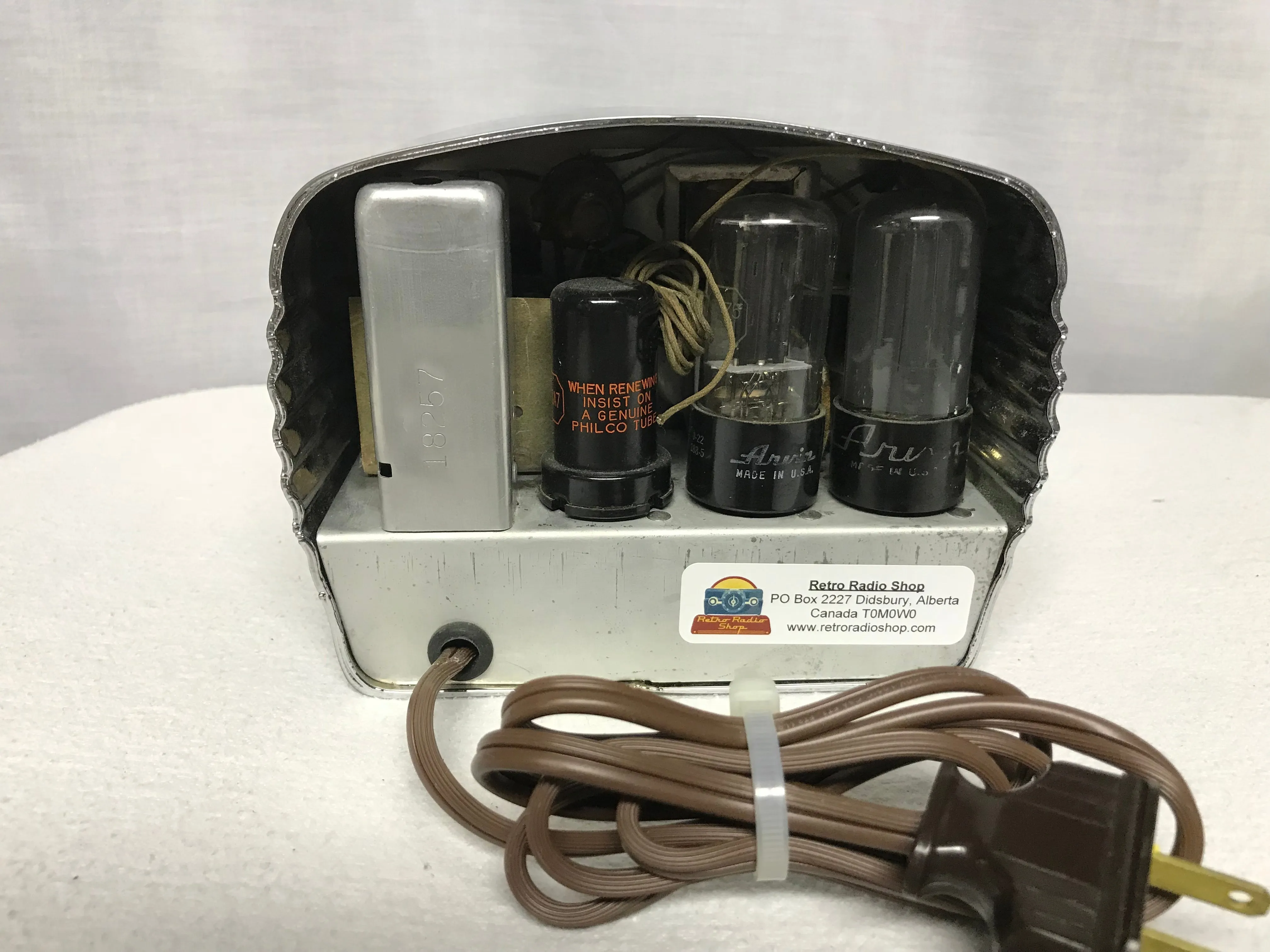1949 Arvin 341-T Chrome Tube Radio With Bluetooth input.