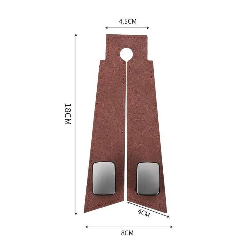 2Pcs Car Seat Back Cowhide Double Hooks Phone Holder