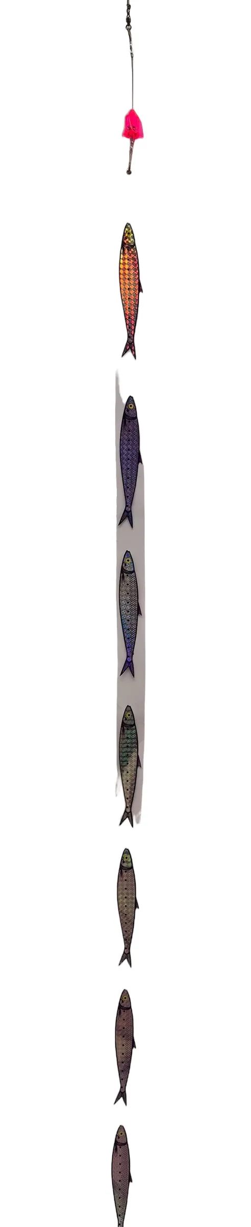 2X MasterPro Rigged Replacement Dredge Game Fishing Teaser Strips 7 Sardine With Spinning Rattle Exciter
