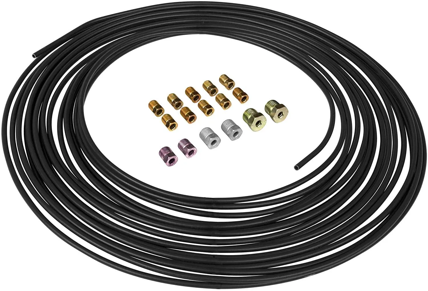 3/16" x 50' | PVF-Coated Steel Brake Line and Fitting Kit