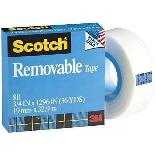 3M 811 Removable Tape 19mm x 32M (3/4 Inch x 36 Yards)