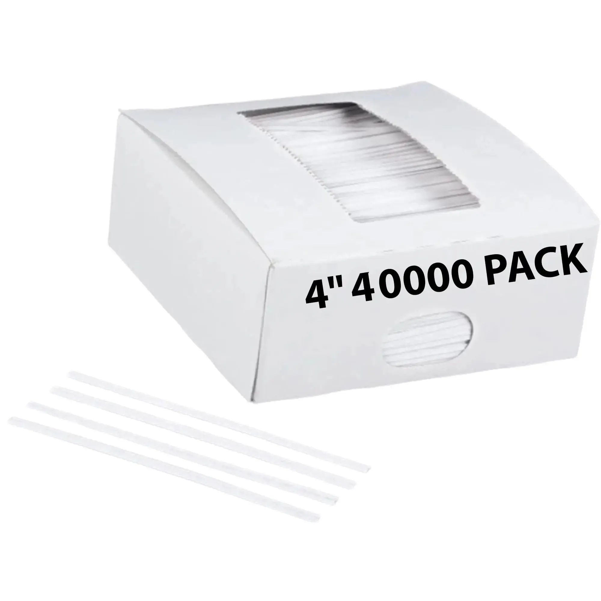 4 Inch Pre-cut White Paper Twist Ties for Bags