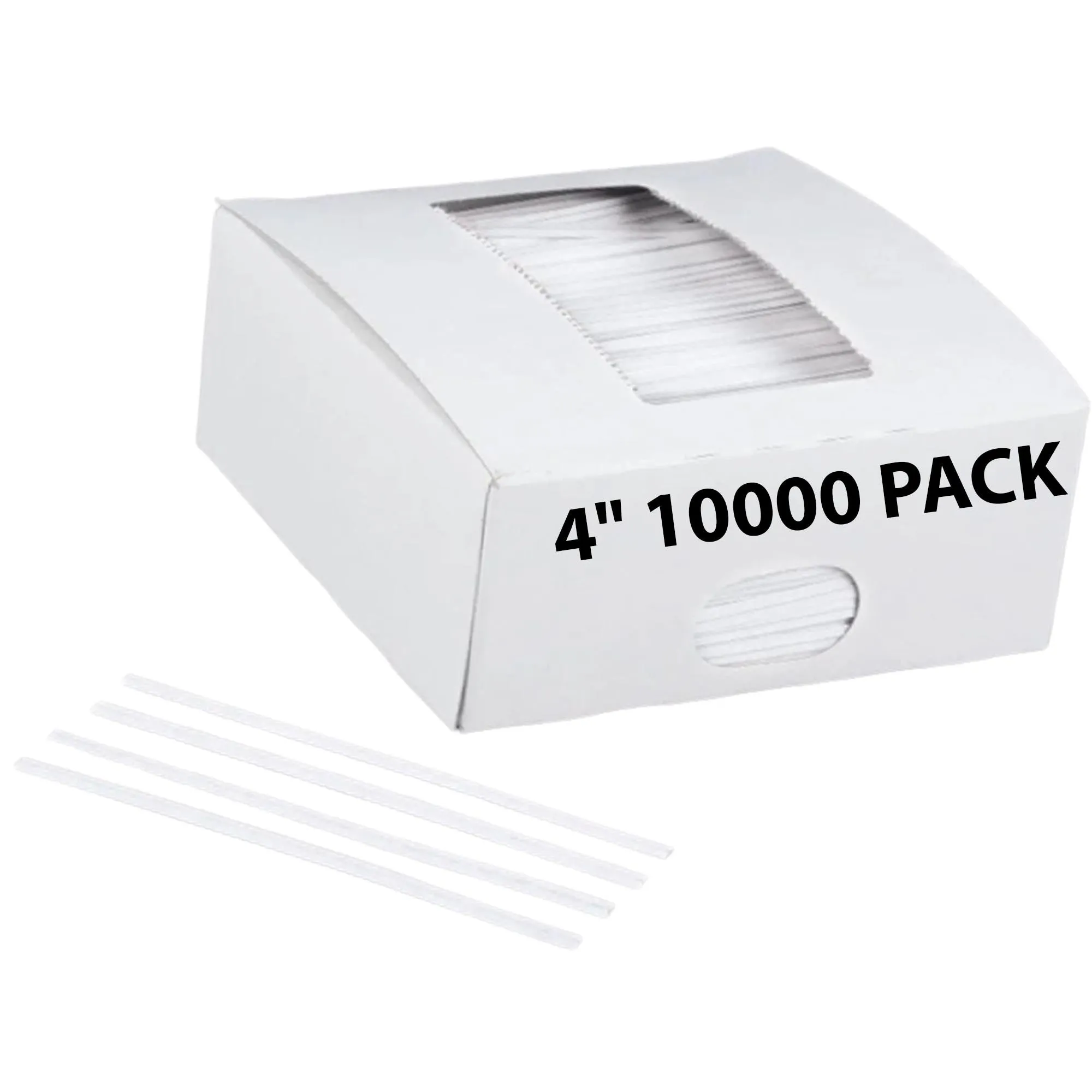 4 Inch Pre-cut White Paper Twist Ties for Bags