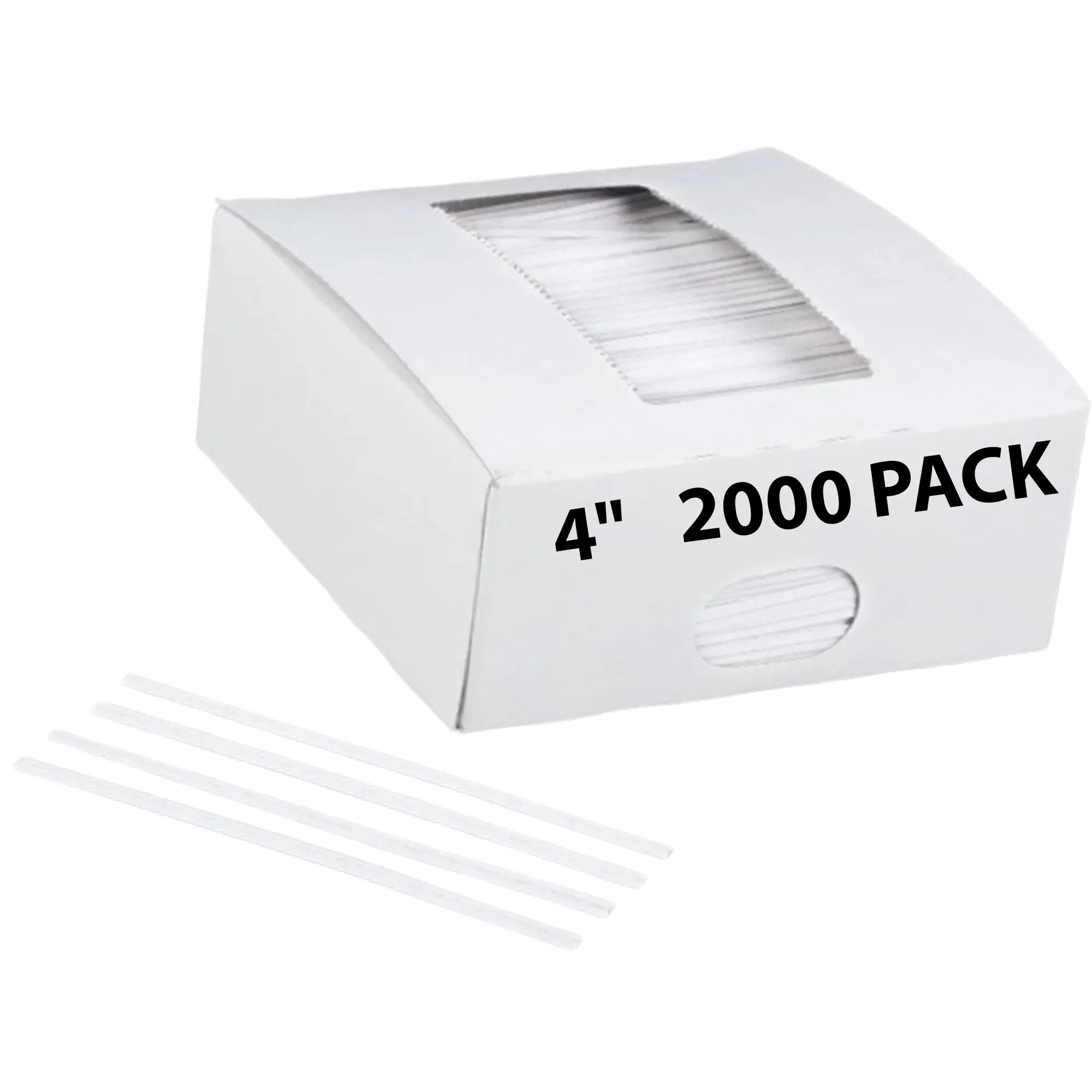 4 Inch Pre-cut White Paper Twist Ties for Bags