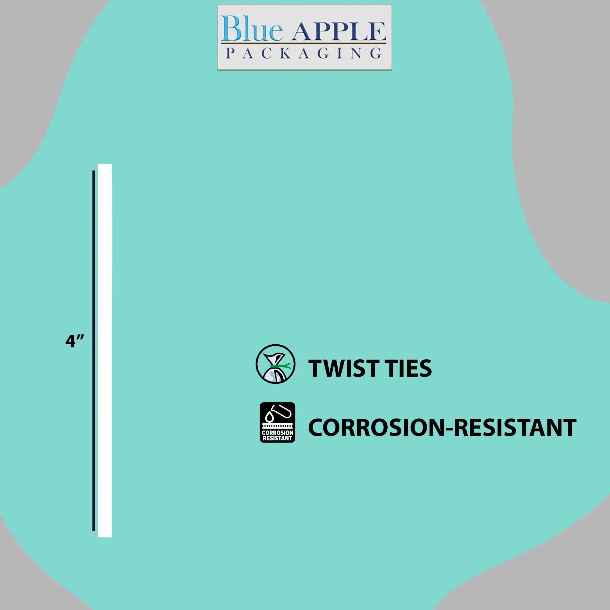 4 Inch Pre-cut White Paper Twist Ties for Bags