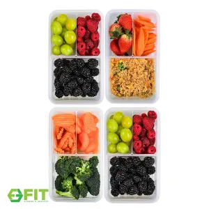 [4 Pack] Bento Box Meal Prep Containers (38 oz) - PREMIUM Quality Bento Lunch Boxes | Food Storage | Portion Control | LEAK PROOF | BPA FREE | Microwavable | Lunch Containers | Food Containers