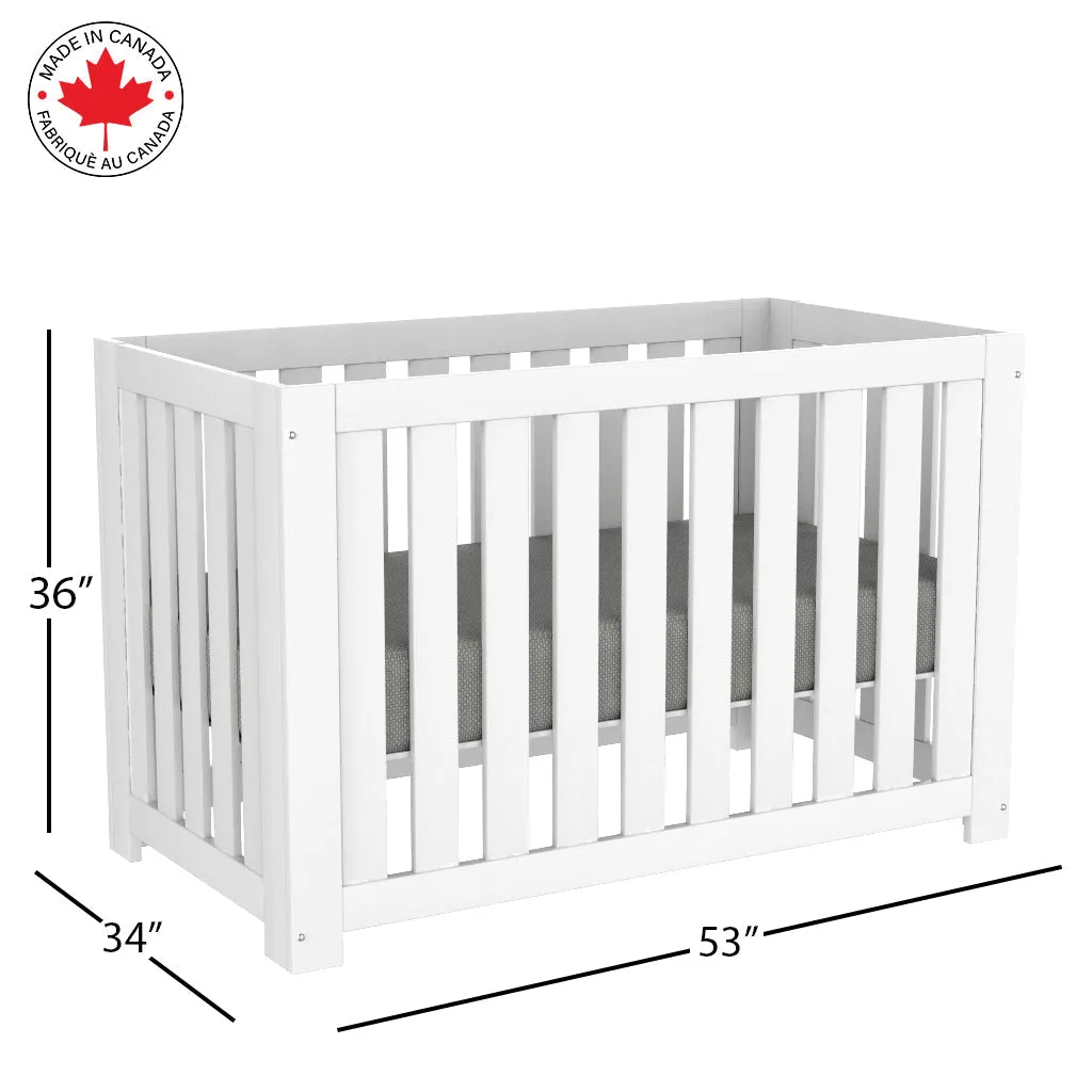 Adriana convertible crib, white