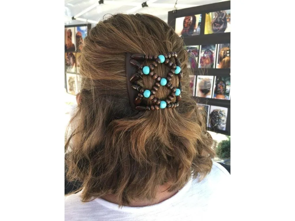 African Butterfly Chameleon Hair Comb - Beada Blonde 43