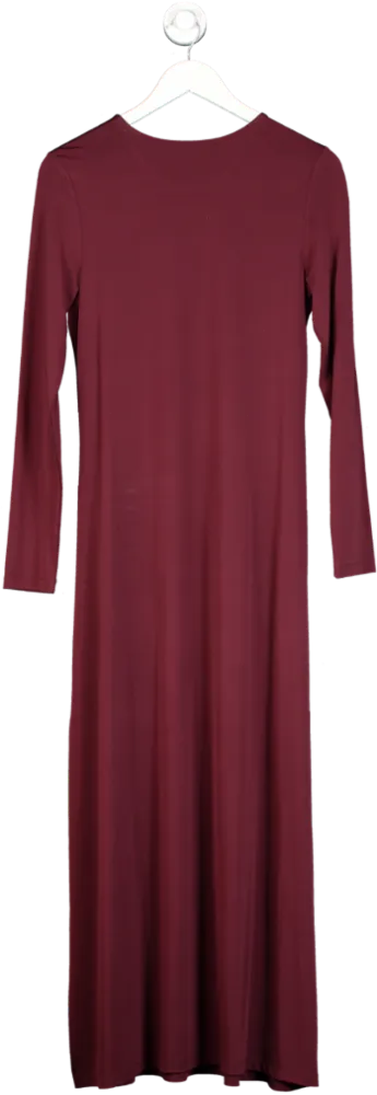 All Saints Red Katlyn Long Sleeve Stretch Maxi Dress UK 12