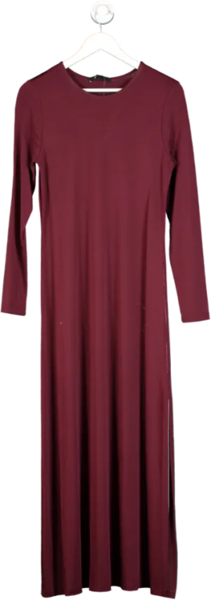 All Saints Red Katlyn Long Sleeve Stretch Maxi Dress UK 12