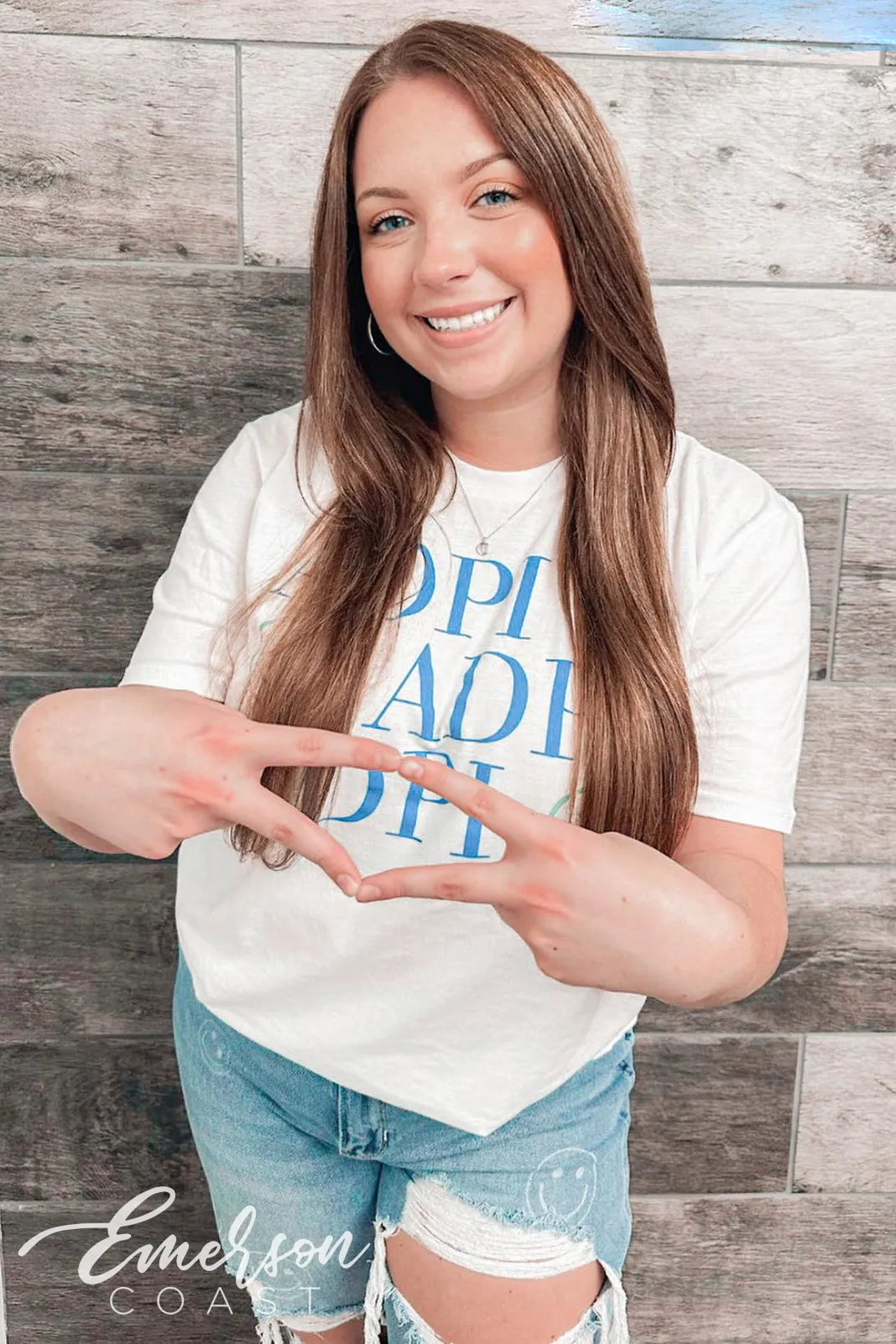 Alpha Delta Pi Simple Smiley Work Week Tee