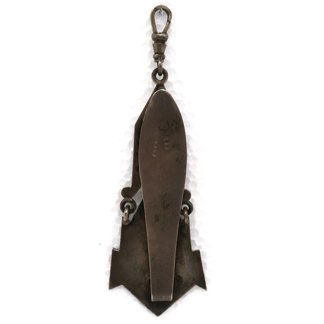 American Aesthetic Movement Sterling Silver Pocket Watch Fob  / Chatelaine Clip