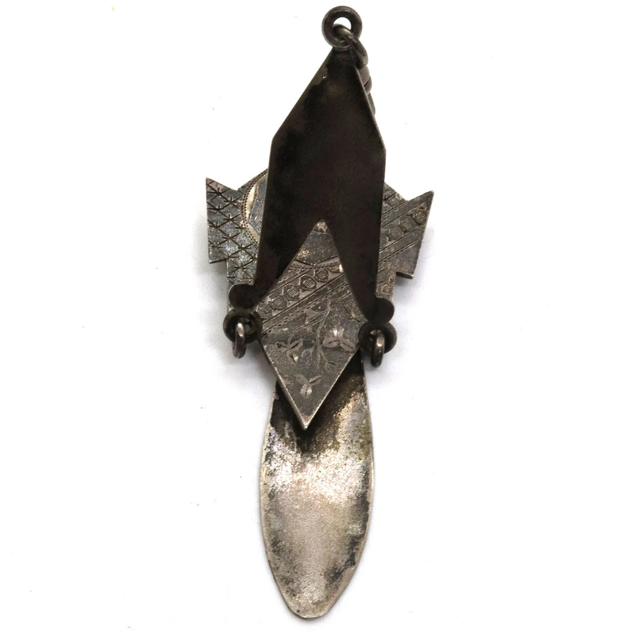American Aesthetic Movement Sterling Silver Pocket Watch Fob  / Chatelaine Clip
