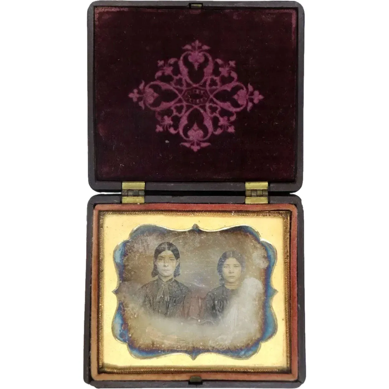 American Thermoplastic Union Case Ambrotype Photograph of Two Sisters