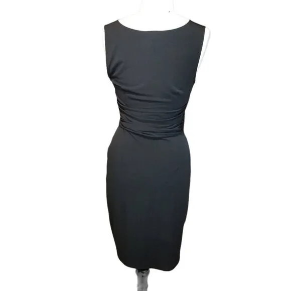 Ann Taylor Loft Dress 10 Sleeveless Dress Black Stretch V Neck