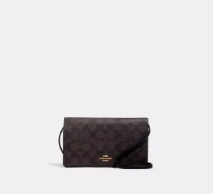 Anna Foldover Clutch Crossbody In Signature Canvas