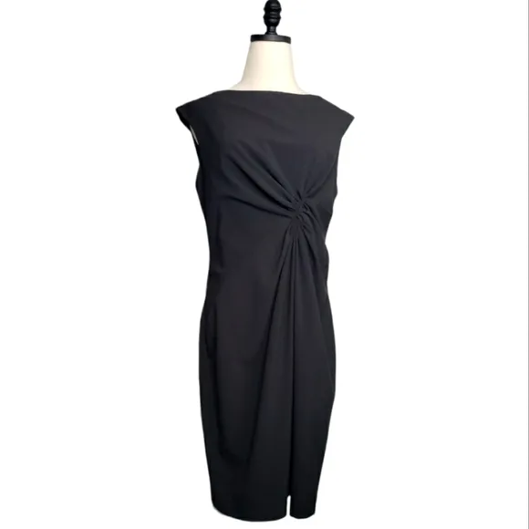 Anne Klein Center Rouched Sheath Rayon Crepe Jersey Events Evening Cocktail LBD