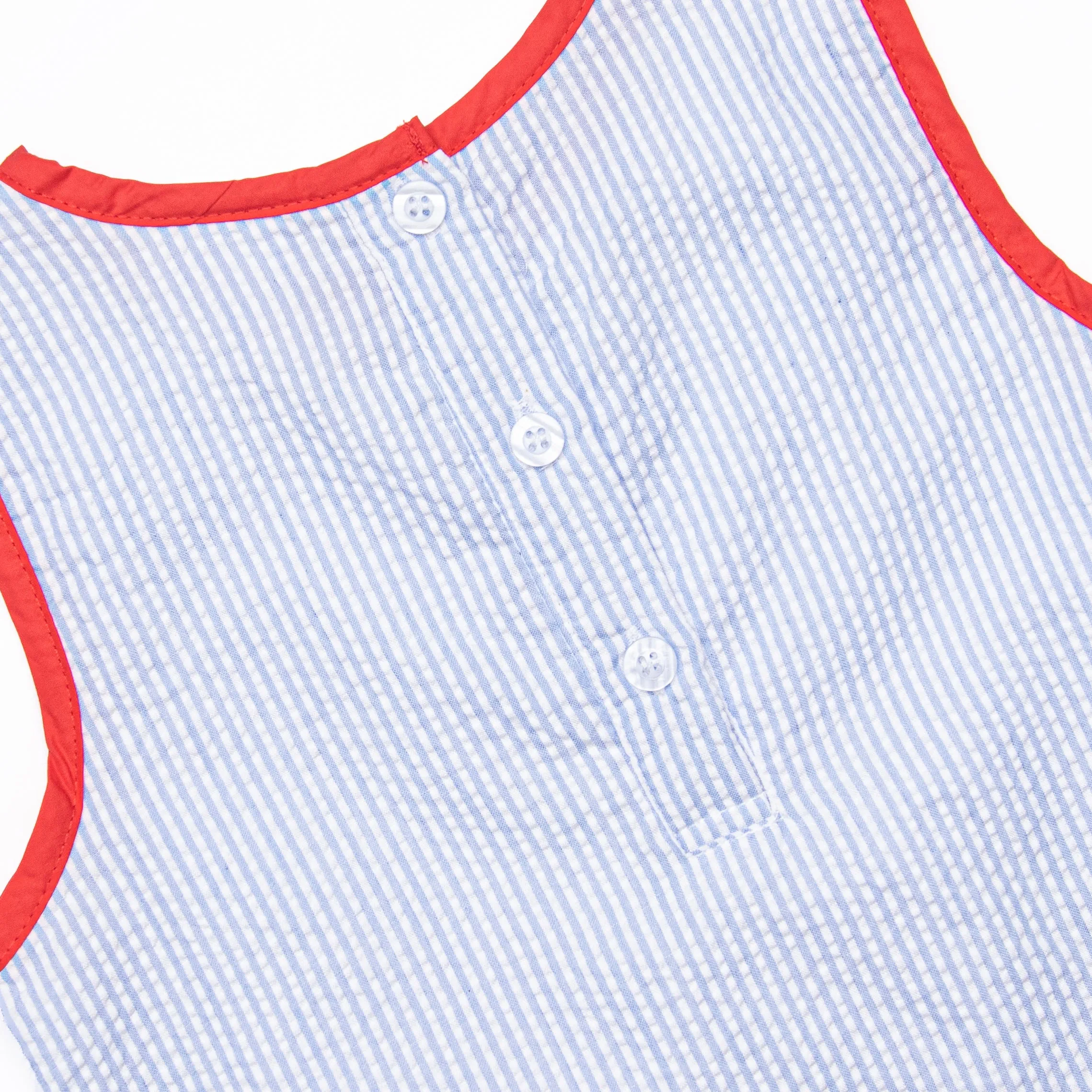Annie Apple Embroidered Dress, Blue