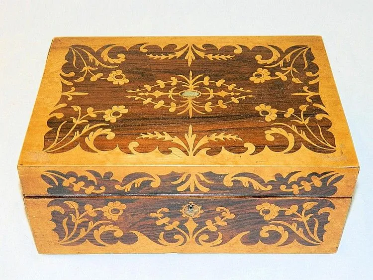 Antique English Marquetry Box