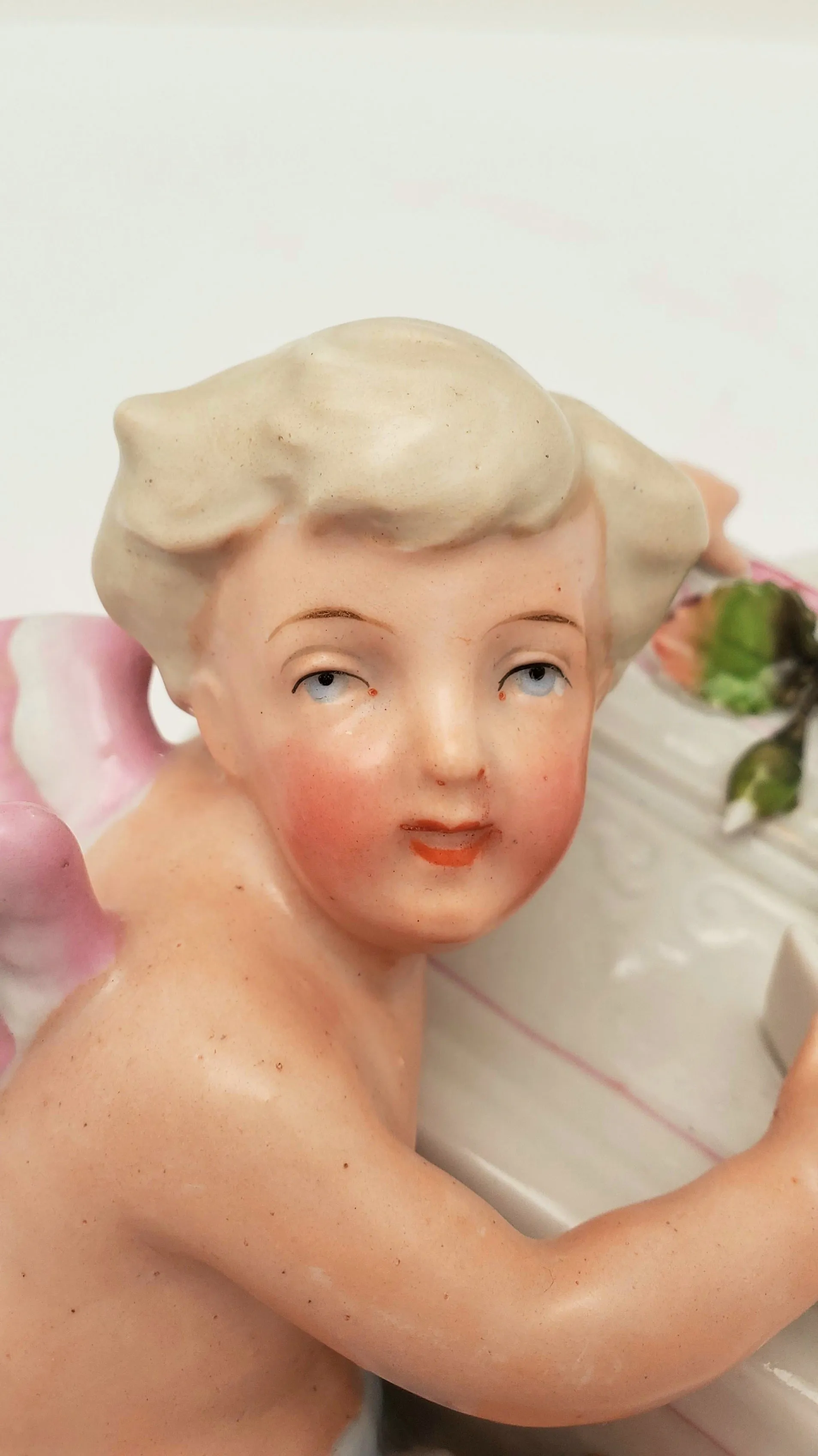Antique Porcelain Angel Wall Pocket