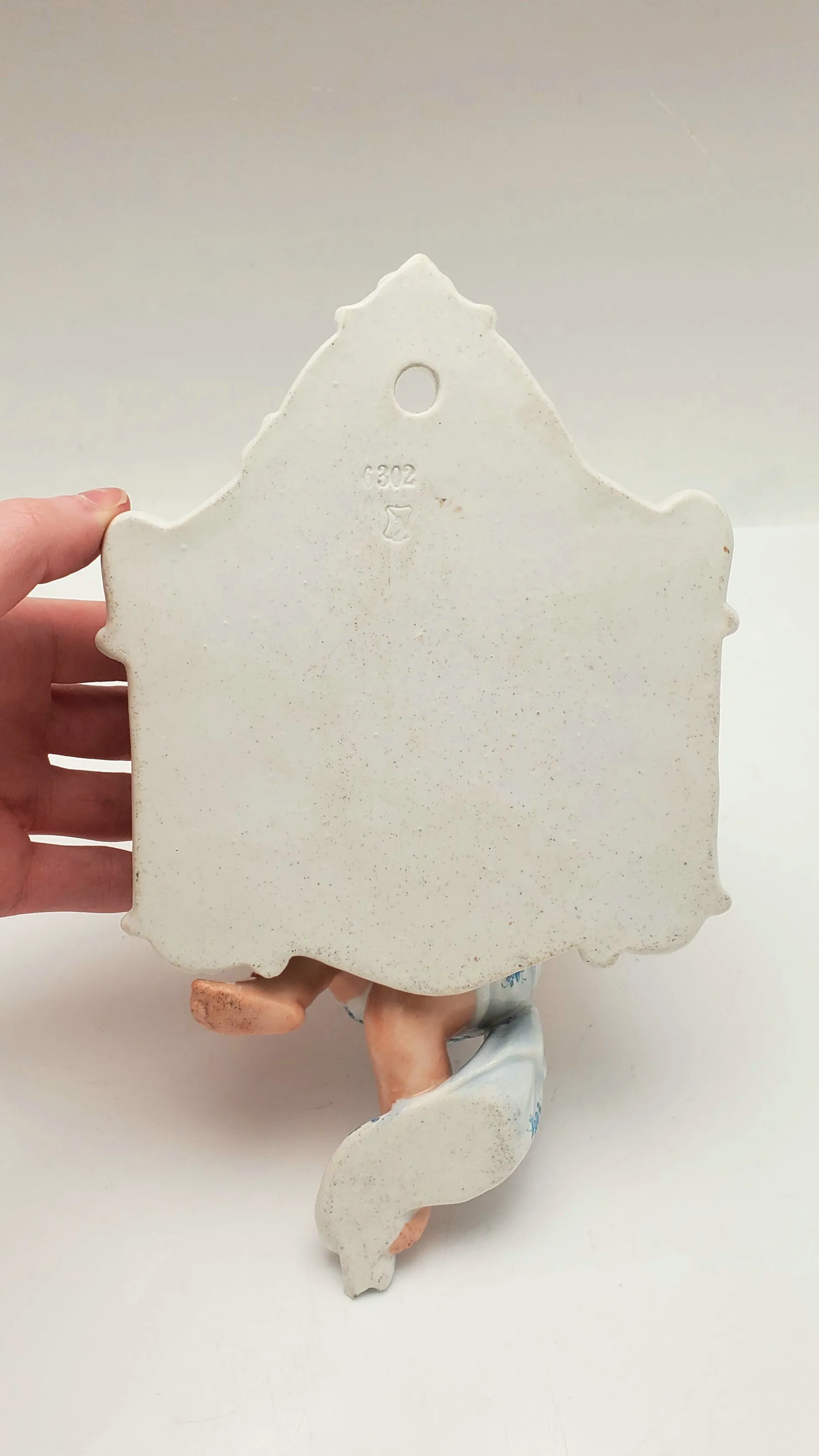 Antique Porcelain Angel Wall Pocket