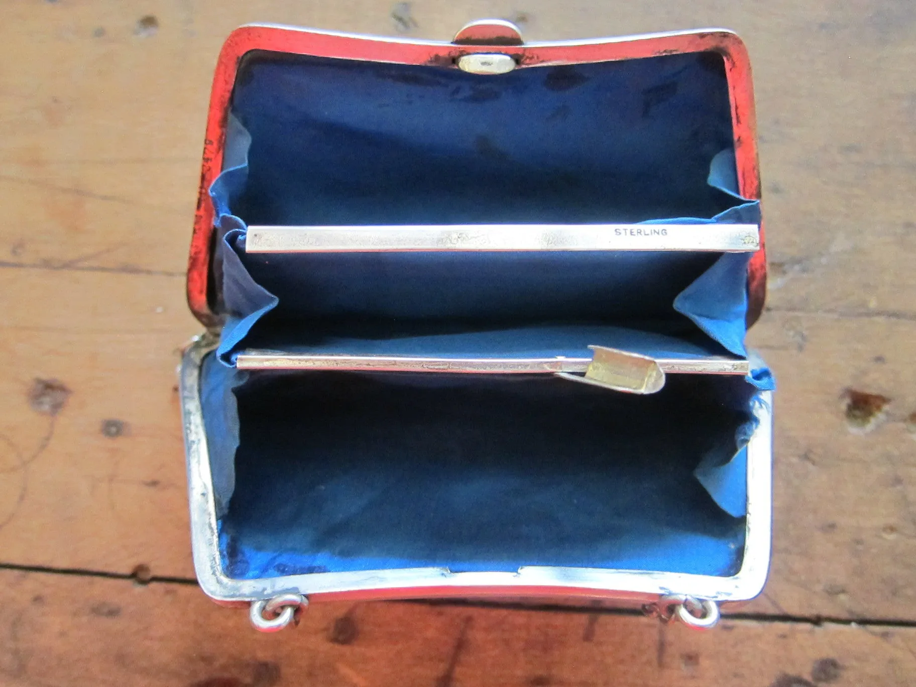 Antique Sterling Silver Engraved Purse