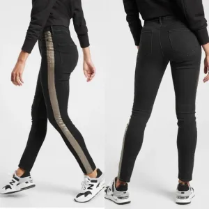 Athleta Sculptek Ultra Skinny Metallic Carbon Black High Waist Jeans