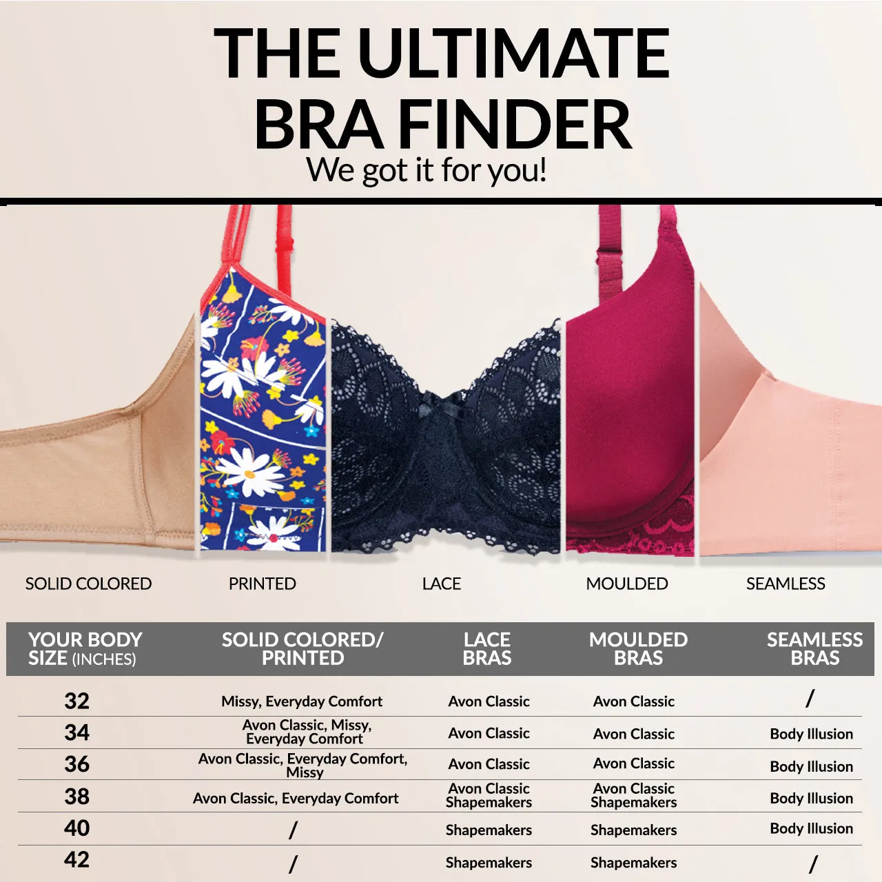 Avon Fashions Missy Macy Underwire Convertible Bra - Black