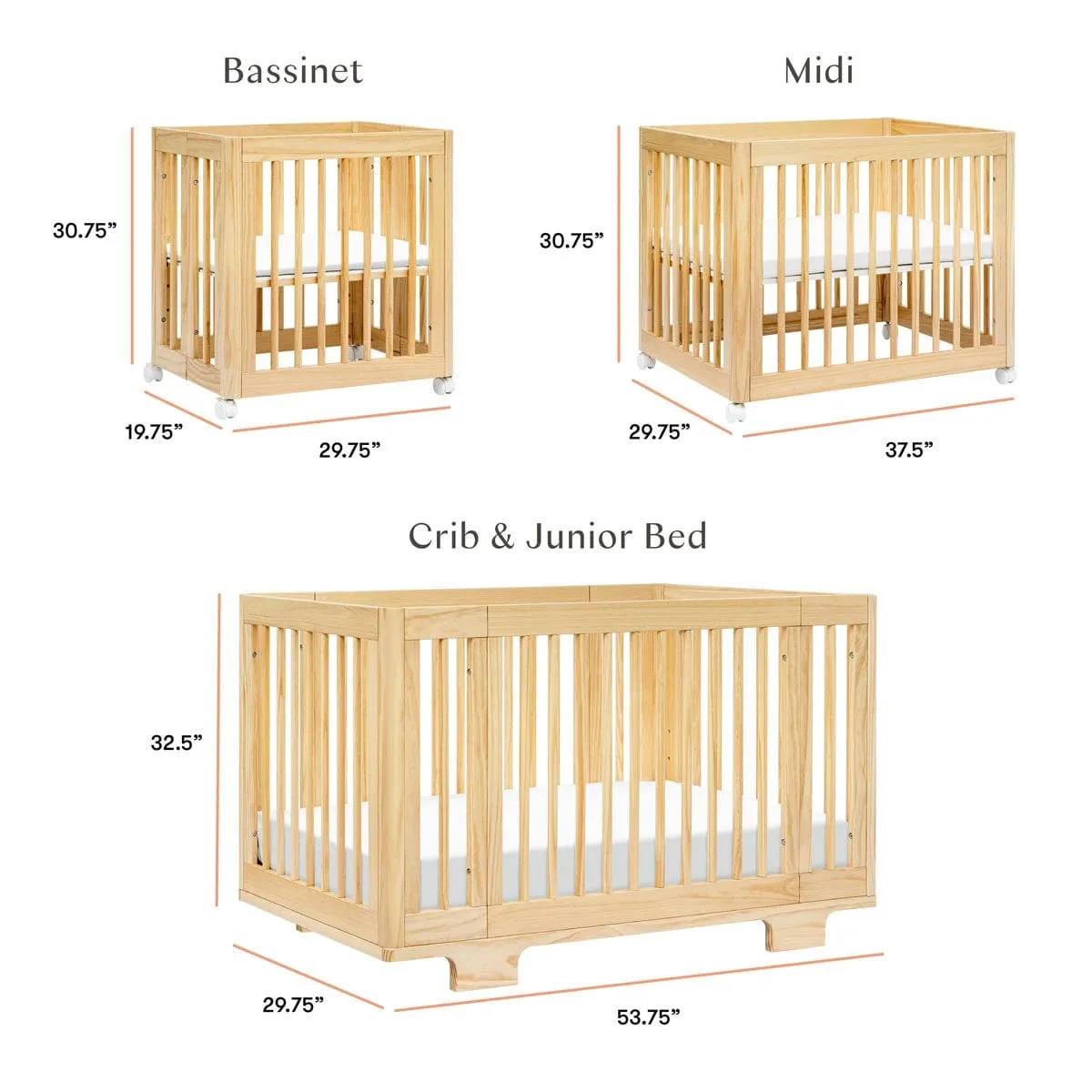 Babyletto Yuzu 8-in-1 Convertible Crib with All-Stages Conversion Kits