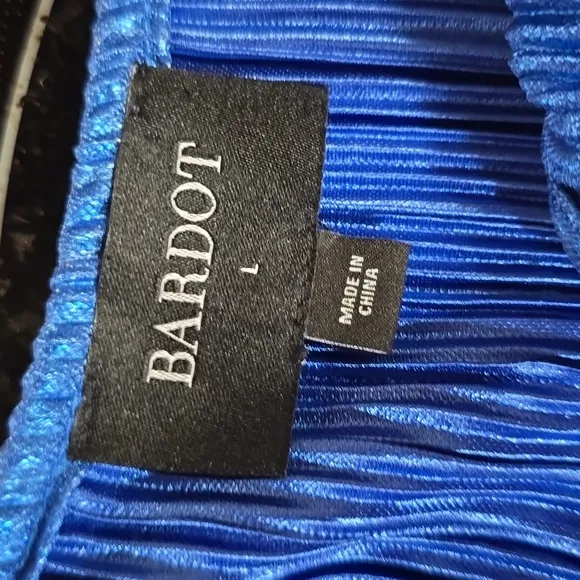 Bardot Bellissa Pleat Mini Dress Vibrant Blue Size Large