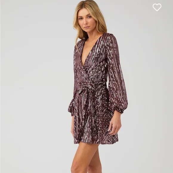 BARDOT - STRIPE SEQUIN BELLISSA DRESS women’s size medium