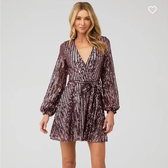 BARDOT - STRIPE SEQUIN BELLISSA DRESS women’s size medium