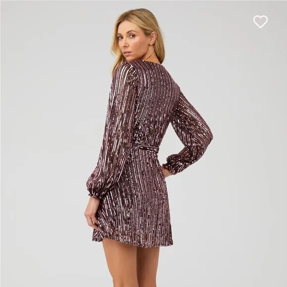 BARDOT - STRIPE SEQUIN BELLISSA DRESS women’s size medium