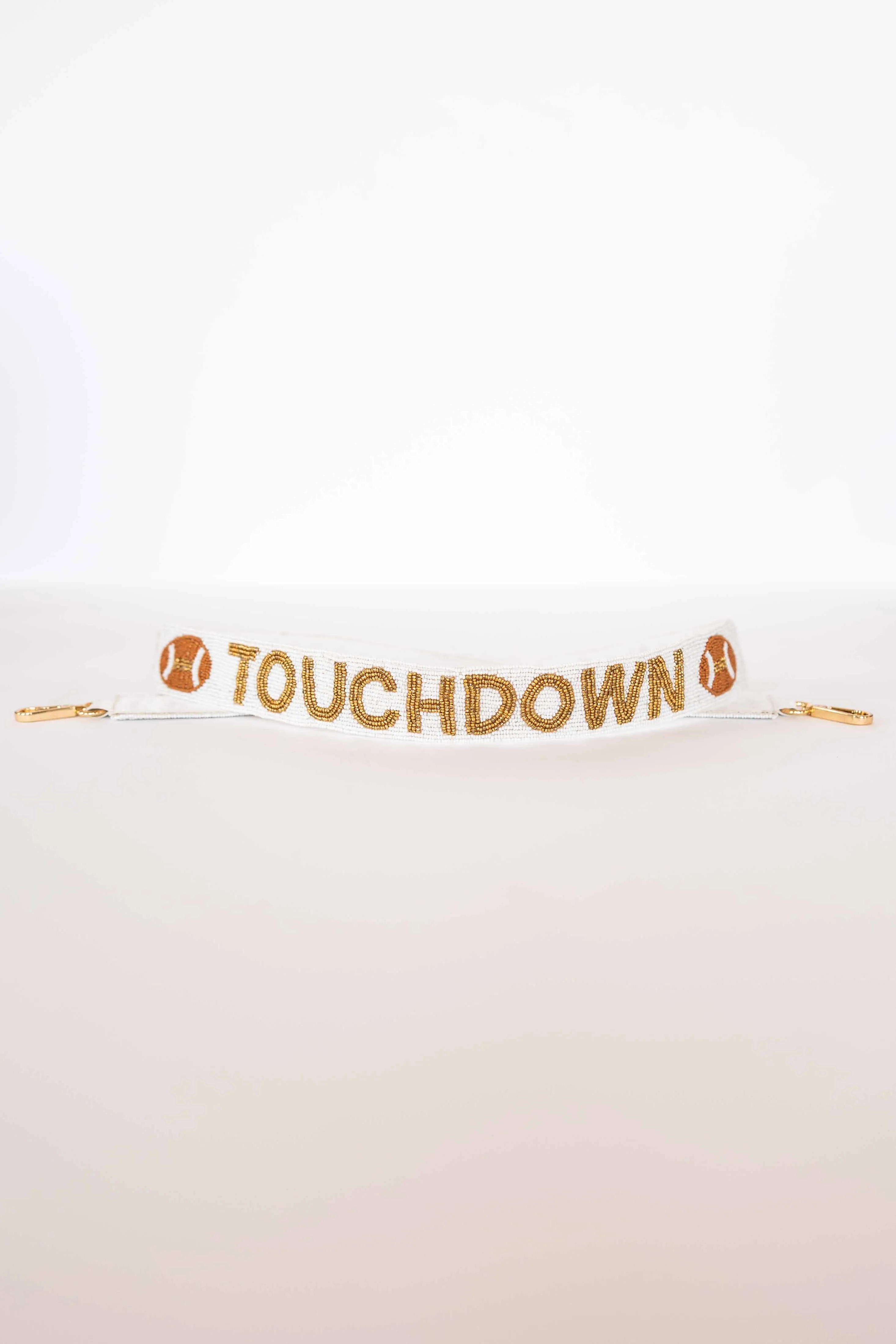 BEADED TOUCHDOWN SHOULDER STRAP