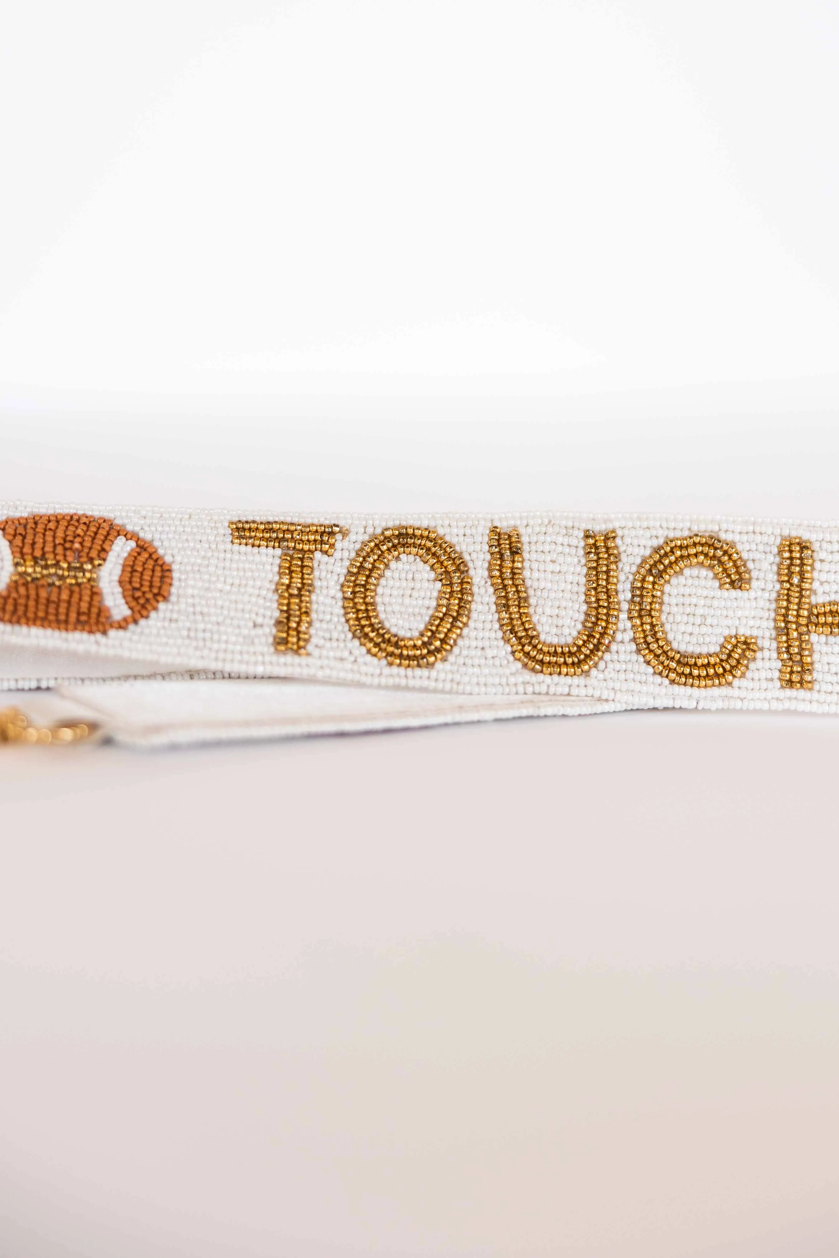 BEADED TOUCHDOWN SHOULDER STRAP