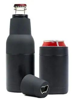Beer Lovers Gifts Ideas Men and Women | 3-In-1 Bottle Cooler for Beer and Can with Opener | Double Walled Thermo Can Insulator to Keep Beverages Cold at BBQs or to Watch Sports 14oz