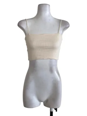 Beige Knitted Crop Top