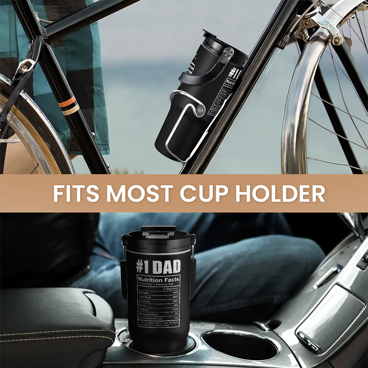 Best Dad Ever Tumbler 30oz with Carry Handle, Stainless Steel Insulated Tumblers Travel Cup with Flip Straw Lid, Gifts for Dad from Daughter Son, Dads Gift for Birthday Christmas Fathers Day
