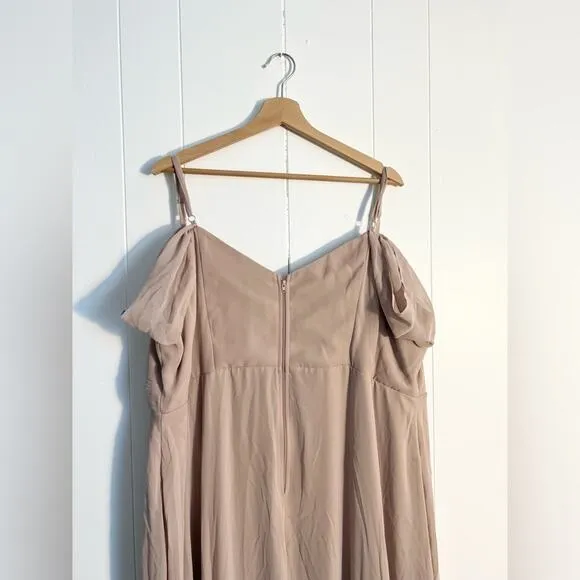 Birdy Grey devin convertible dress in taupe chiffon plus size wedding bridesmaid