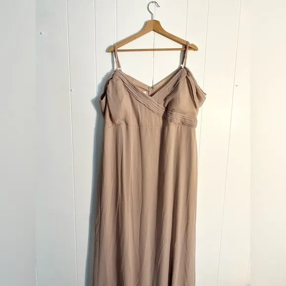 Birdy Grey devin convertible dress in taupe chiffon plus size wedding bridesmaid
