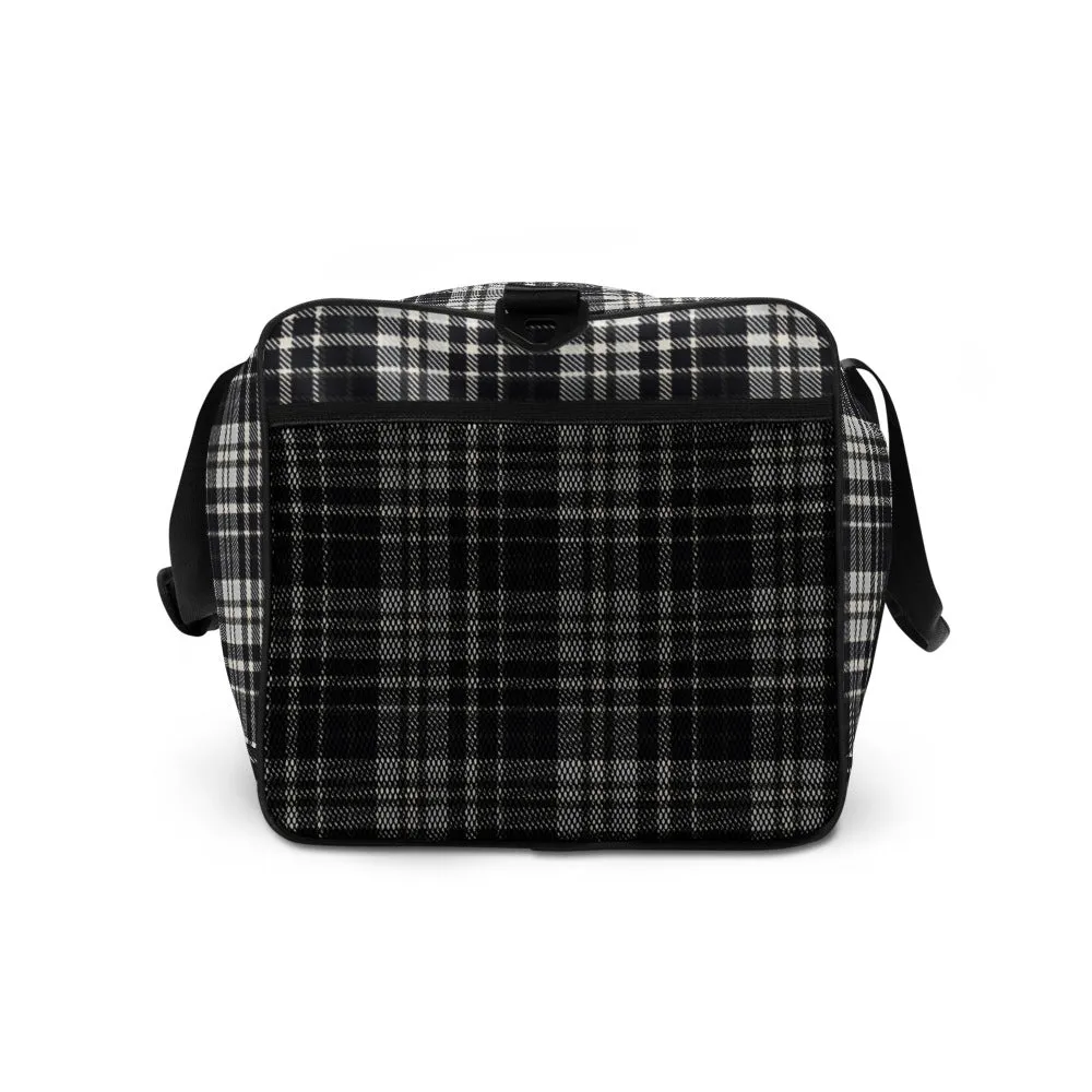 Black & White Tartan - Sustainably Made Duffle Bag