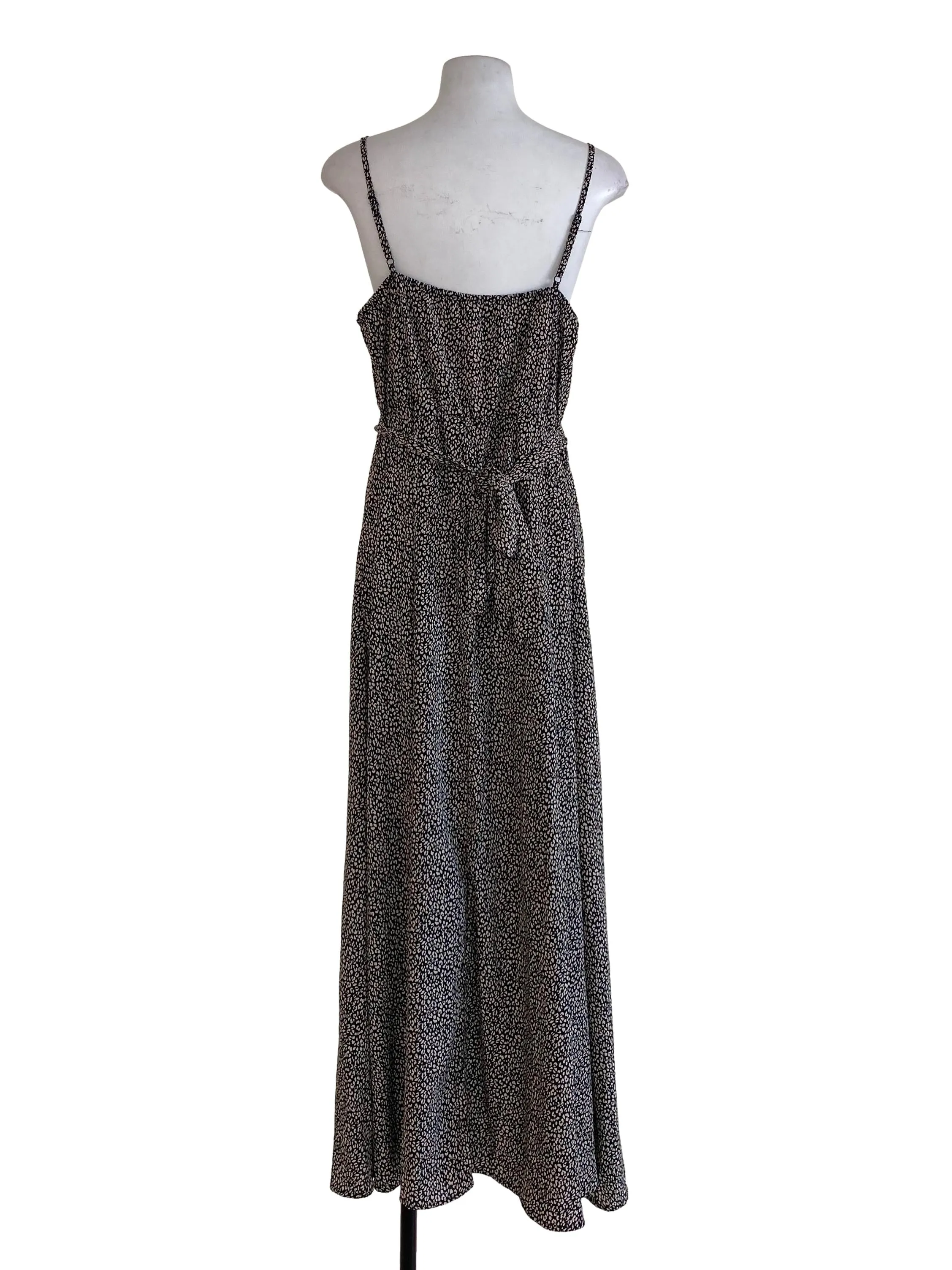 Black Cheetah Blouson Dress