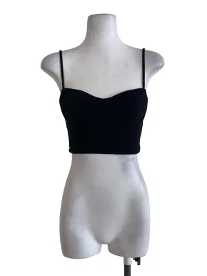 Black Sleeveless Crop Top