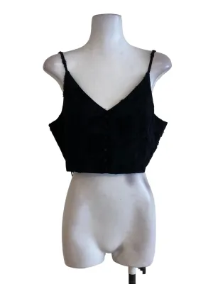 Black V Neck Crop Top