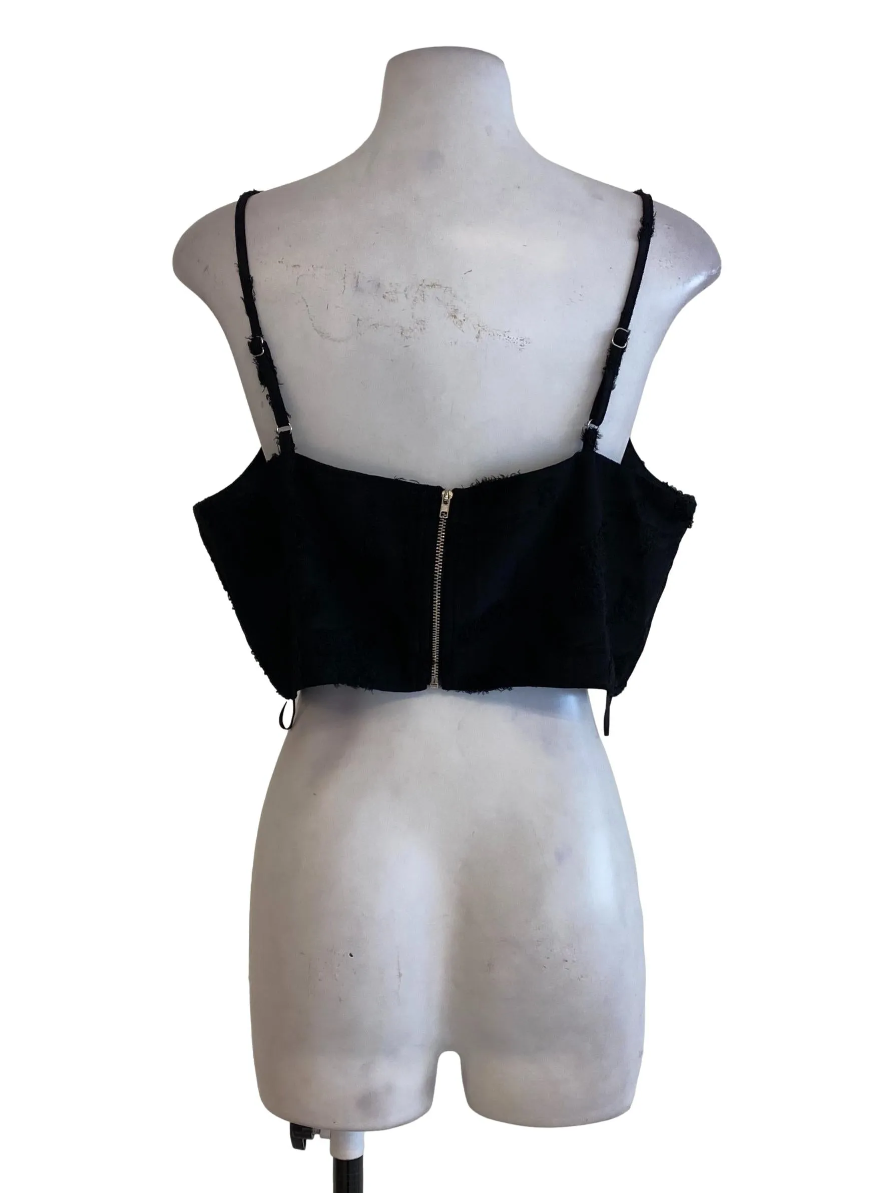 Black V Neck Crop Top