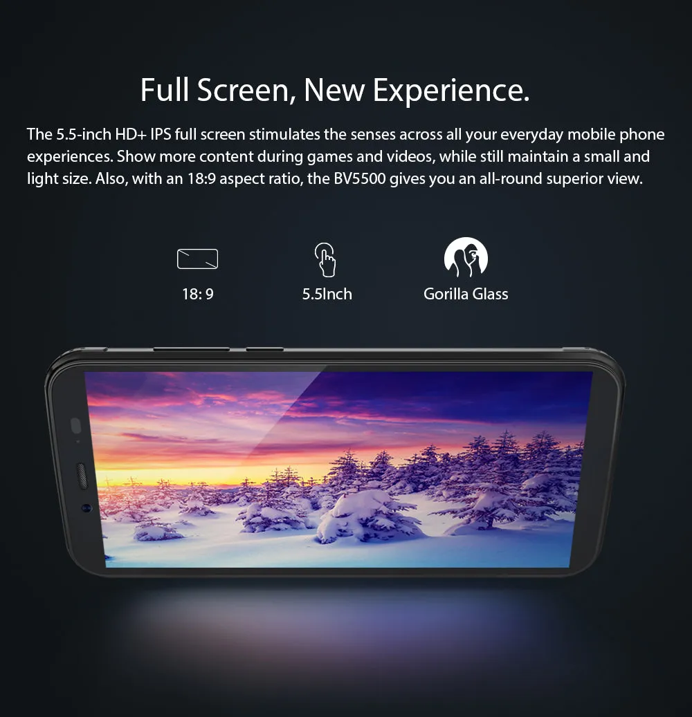 Blackview BV5500 Pro 4G Mobile Phone IP68 Waterproof 5.5"" HD  Android 9.0 3GB RAM 16GB ROM  8.0MP Camera NFC Green
