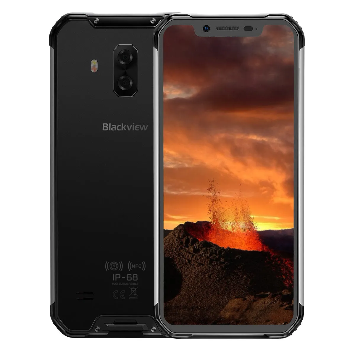 Blackview BV9600E Mobile Phone Waterproof Helio P70 Global 4G 6.21"" Android 9.0 Smartphone 4GB RAM 128GB MT6771T 5580mAh Silver_Non-European regulations