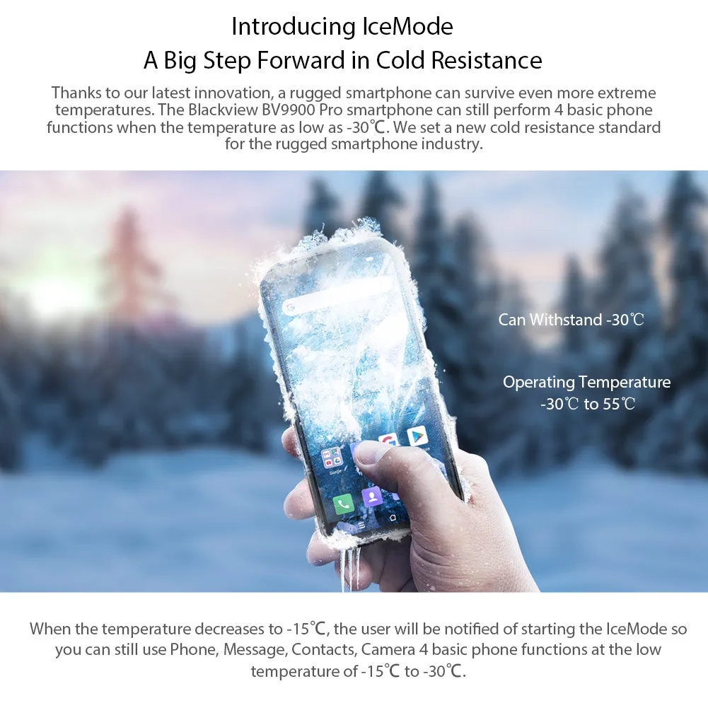 Blackview BV9900 Pro Thermal Camera Mobile Phone Helio P90 Octa Core 8GB 128GB IP68 Rugged Smartphone 48MP Quad Rear Camera Silver_Non-European regulations