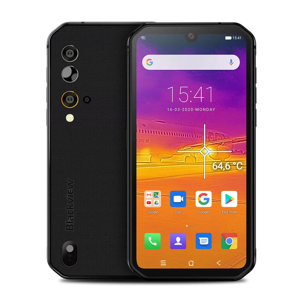 Blackview BV9900 Pro Thermal Camera Mobile Phone Helio P90 Octa Core 8GB 128GB IP68 Rugged Smartphone 48MP Quad Rear Camera Silver_Non-European regulations