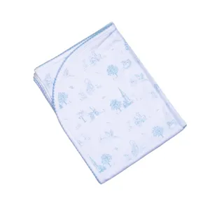 Blue Toile Receiving Blanket